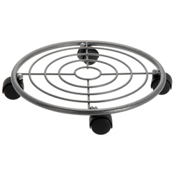 Fém virágtartó kerekeken, 35 cm