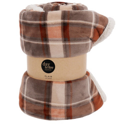 Kockás takaró, 200 x 150 cm, bézs