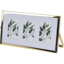 Fém keret három fényképhez, paszpartu, 22 x 12 x 1 cm