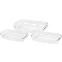 Hőálló üvegből készült sütőedények, 3 darab