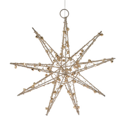 Drótcsillag, LED-es függő dekoráció 30 cm
