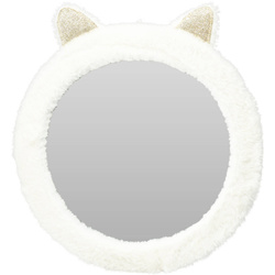 Gyerekszobai tükör plüss macival, fülekkel, Ø 31 cm