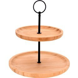 Tálca snackek tálalásához, 2 szintes, bambusz.