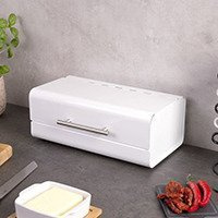 Fém kenyértartó, ZELLER, fehér