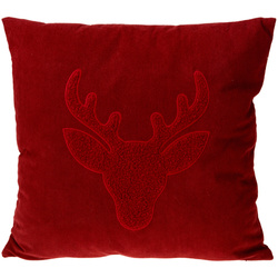 Dekoratív párna, ünnepi minta, 45 x 45 cm, piros