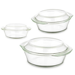 Kerek hőálló edénykészlet, 3 db.