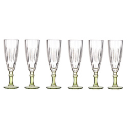 Színes lábú pezsgőspohár, 170 ml, 6 db