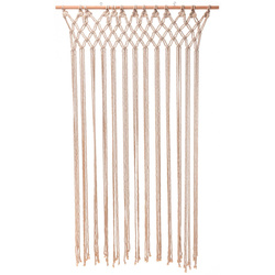 Ajtóra való függöny, 90 x 180 cm, makramé fából készült rúdon