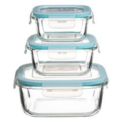 Üveg élelmiszer tárolóedények 3 darab, CLIP