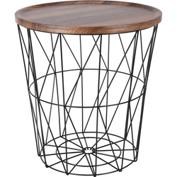 Oldalasztal kosárral, 37 x 39 cm