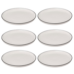 ALIX lapostányérok fekete szegéllyel, 6 db × Ø 27 cm