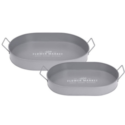 BOTANIKAI tálca, széles fogantyúkkal, fém, 2 darab