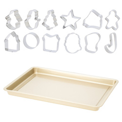 FJOLI mézeskalács formák, 13 kiszúró + tapadásmentes bevonatú acéllemez