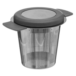 Teafőző laza tea és gyógynövények számára + alátét, fekete