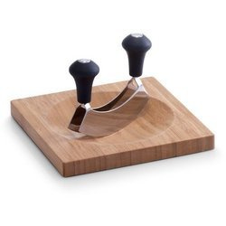 Bambusz vágódeszka fűszernövényekhez + szeletelő