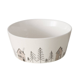 HOMEWOOD téli fenyőmotívumos tálka, Ø15 cm