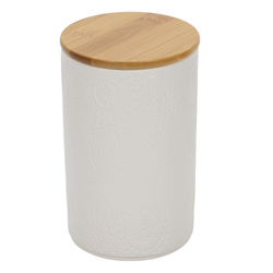 Kerámia tégely bambusz fedővel, Ø 10 x 16 cm