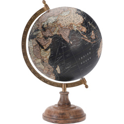 Mango fából készült földgömb, 33 cm