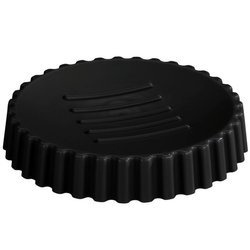 Minas kerek szappantartó, műanyag, Ø 11 cm, fekete