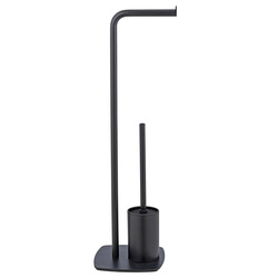 WC-kefe toalettpapír tartóval, fekete, IRIA, WENKO