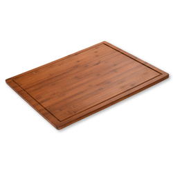 Csúszásmentes lábakkal ellátott vágódeszka, sötét bambusz, 50 x 56 cm
