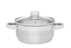 Acél edény üvegtetővel, 2 l