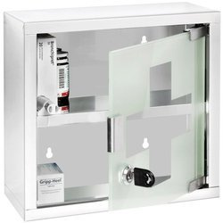 Két szintes gyógyszertartó, zárható, fali gyógyszeres szekrény - 25 x 12 x 25 cm, WENKO