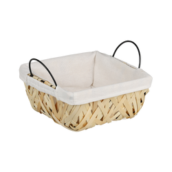 Kenyereskosár fa fonással, 23 x 20 cm