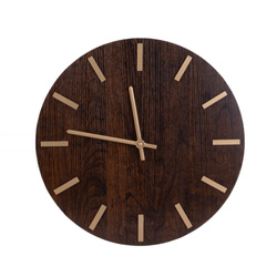 Minimalista fa hatású falióra, MDF, Ø 40 cm