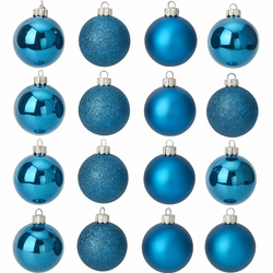 Üvegdíszek karácsonyra Ø 8 cm, 16 db, kék