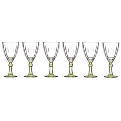 Borospohár színes lábbal, 275 ml, 6 darab