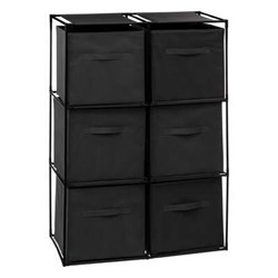 Polc 6 textil tárolóval, magassága 98 cm