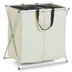 Mosószer, 2 rekeszes kosár a piszkos ruháknak 128 literes, ZELLER, bézs