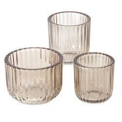 Üveg gyertyatartók három méretben SIKEL