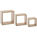 Három darabos CUBE fali dekoratív polc készlet