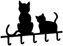 Kulcstartó MACSKÁK - 5 akasztóval a készletben