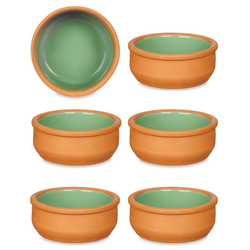 Agyagedények, mázazott belsejű tálak, zöld
