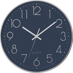 Fali óra a hálószobába, csendes mechanizmussal, Ø 30 cm