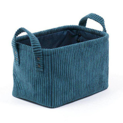 Tároló kosár fogantyúkkal, kordbársony szerkezet, 25 x 15 cm