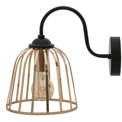 Arany búrájú fali lámpa, 18 x 25 x 28 cm