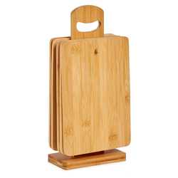 Bambusz vágódeszkák 6 darab állványon