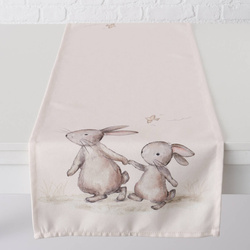 Húsvéti asztalterítő nyuszi mintával KNUFFI, 140 x 40 cm
