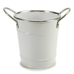 Fehér cink virágcserép, Ø 10 cm