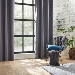 Függöny gyűrűs akasztóval az ablakra, 140 x 260 cm, sötétszürke