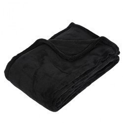 Mikroszálas takaró, vastag és puha, elegáns ágytakaró és kanapéra 150x125 cm, fekete