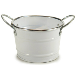 Fehér cink virágcserép, Ø 11,5 cm