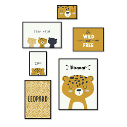 LEOPARD 6 darabos fényképkeret készlet, MDF