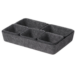 Filc fiókos szervező SMART, 7 doboz, sötétszürke