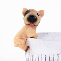 Cserép dísz, kutyás függő