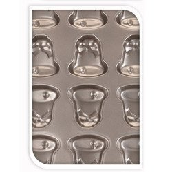 Sütőformák ünnepi süteményekhez, tapadásmentes, harangmotívummal, 35 x 26 cm
